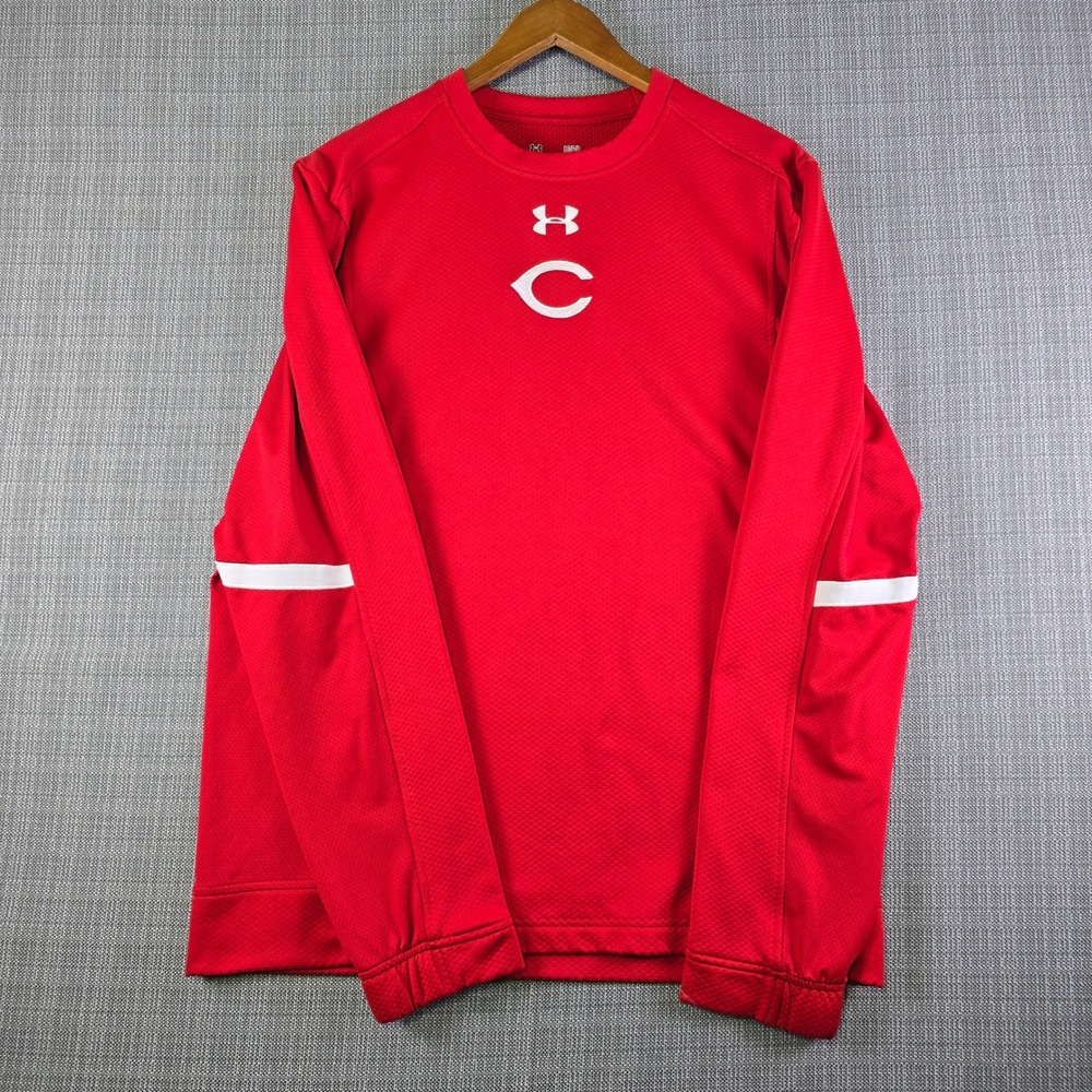 Cincinnati Reds x Under Armour Pullover Mens Large Red Long Sleeve - Picture 2 of 12